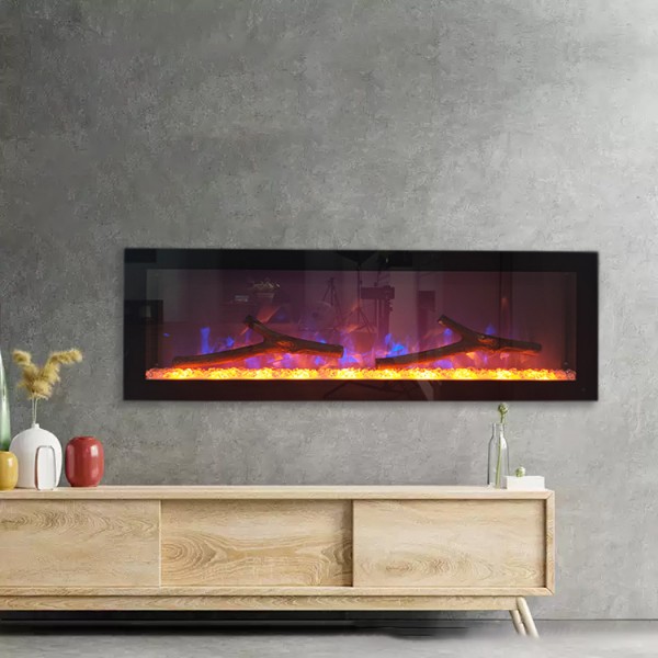 1v-1524 3 side fireplace